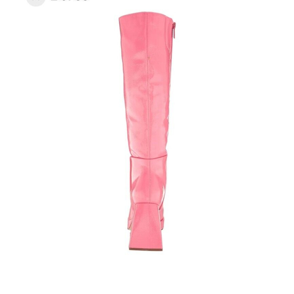 NEW Sam Edelman Boots Kylie Pink Patent Leather Knee High Platform Womens  6.5 - Picture 4 of 9